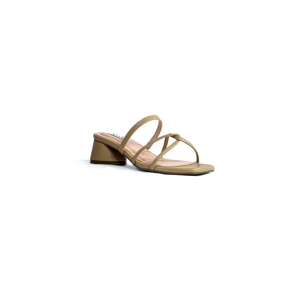 Deitu by Anama - Camel Slip-On Kitten Heel Sandals - Image 2