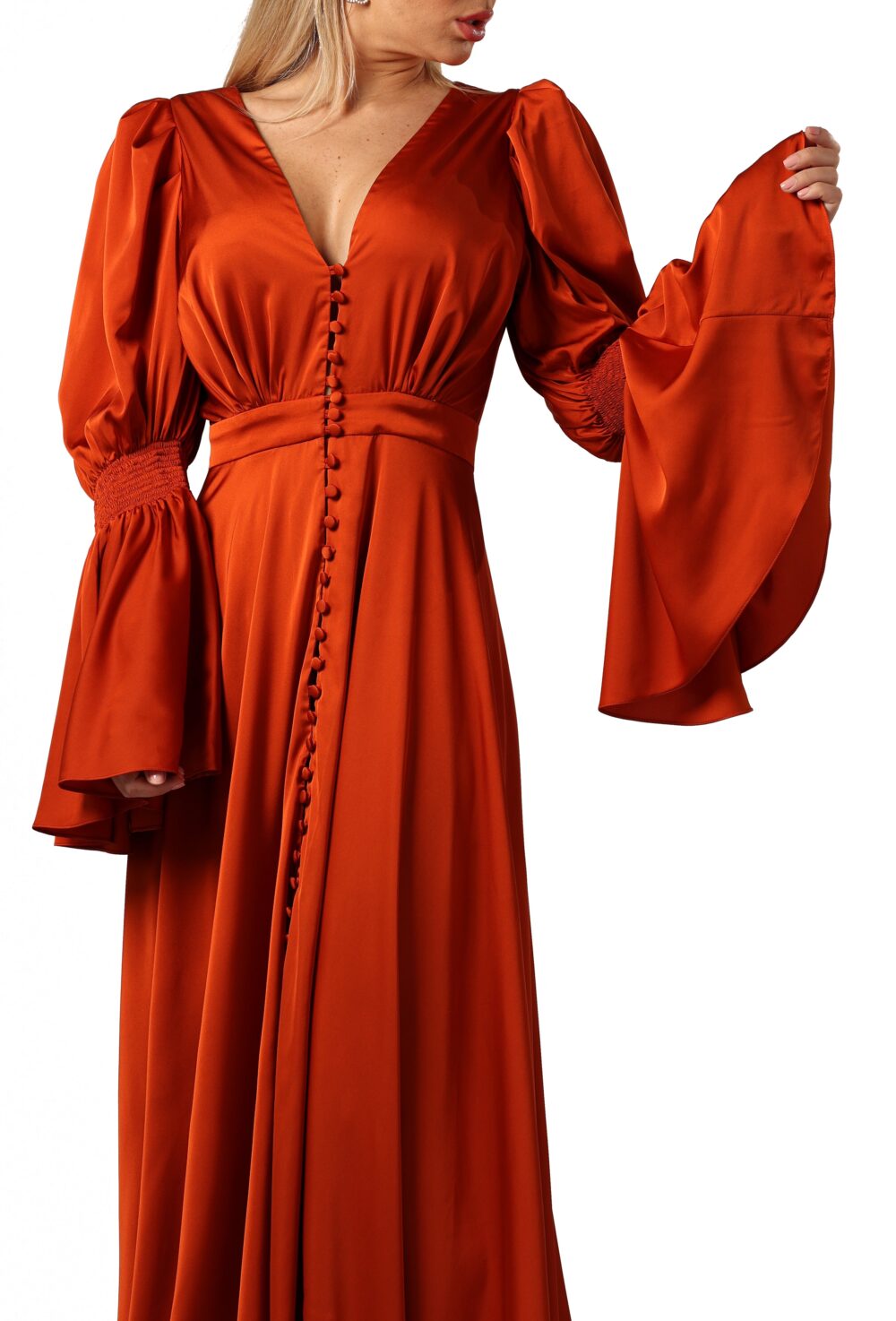 FR Dalila Terracotta Long Dress - Image 2