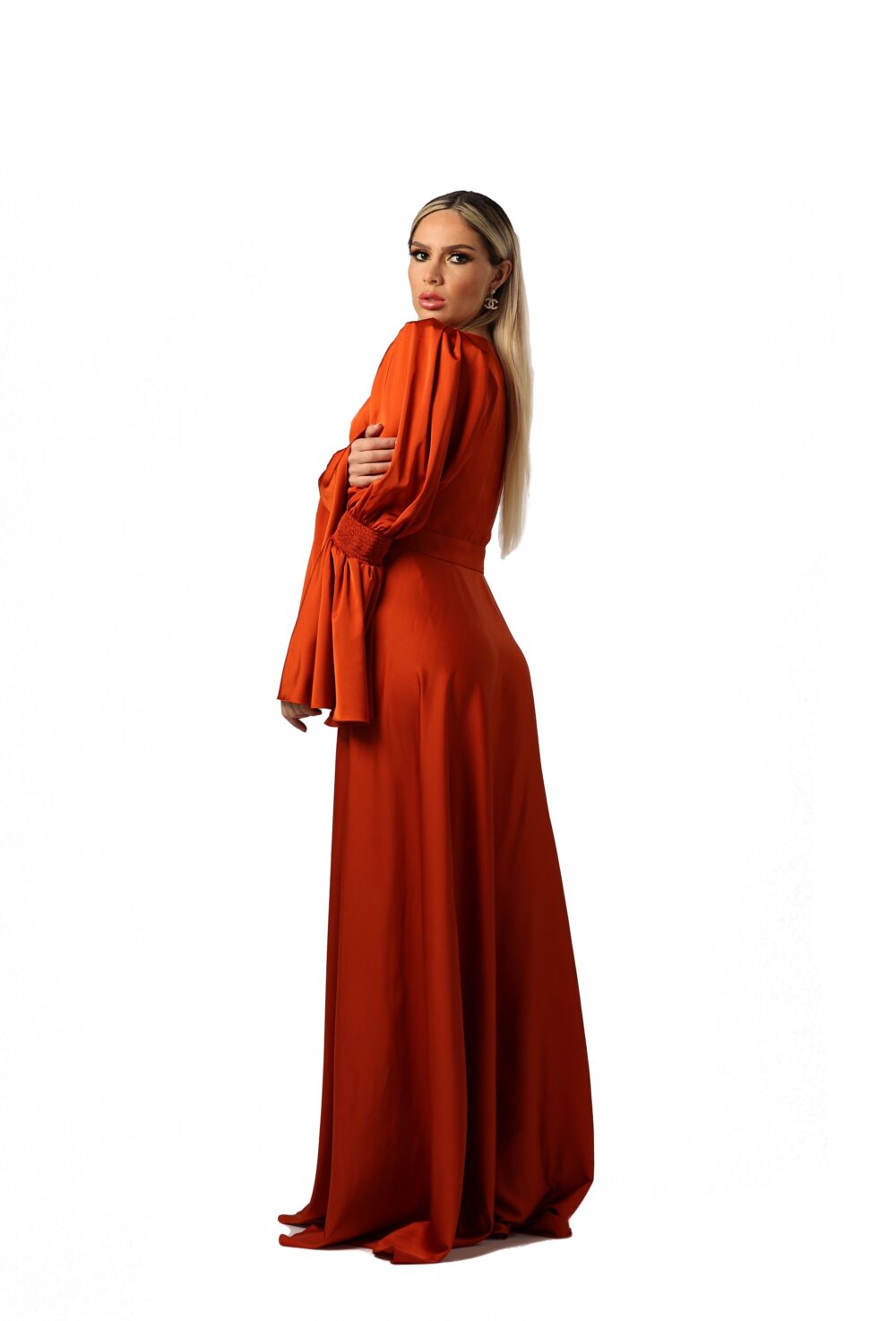 FR Dalila Terracotta Long Dress - Image 3