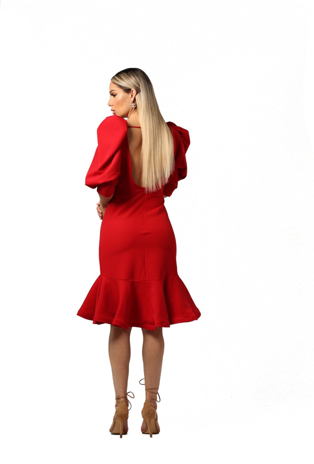 FR Zagora Mid Dress 109 Red - Image 3